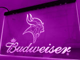 Minnesota Vikings Budweiser LED Neon Sign USB - Purple - TheLedHeroes