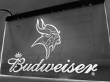 Minnesota Vikings Budweiser LED Neon Sign USB - White - TheLedHeroes