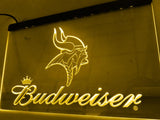 Minnesota Vikings Budweiser LED Neon Sign USB - Yellow - TheLedHeroes