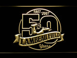 Green Bay Packers Lambeau Field 50th Anniversary LED Neon Sign Electrical - Yellow - TheLedHeroes