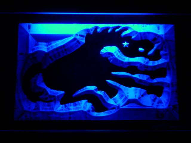 Denver Broncos (9) LED Neon Sign Electrical - Blue - TheLedHeroes