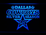 Dallas Cowboys Silver Season 25 LED Sign - Blue - TheLedHeroes