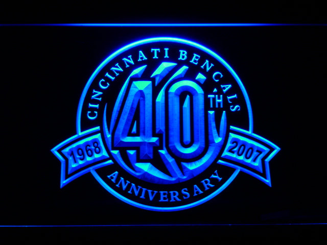 Cincinnati Bengals 40th Anniversary LED Sign - Blue - TheLedHeroes