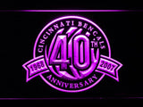 Cincinnati Bengals 40th Anniversary LED Neon Sign USB - Purple - TheLedHeroes