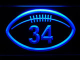Chicago Bears #34 Walter Payton LED Neon Sign USB - Blue - TheLedHeroes