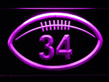 Chicago Bears #34 Walter Payton LED Neon Sign USB - Purple - TheLedHeroes