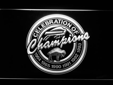 Buffalo Bills Celebration of Champions LED Neon Sign USB - White - TheLedHeroes