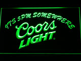 FREE Coors Light It's 5 pm Somewhere LED Sign - Green - TheLedHeroes