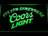 Coors Light It's 5 pm Somewhere LED Neon Sign Electrical - Green - TheLedHeroes