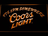 Coors Light It's 5 pm Somewhere LED Neon Sign Electrical - Orange - TheLedHeroes