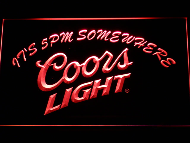 FREE Coors Light It's 5 pm Somewhere LED Sign - Red - TheLedHeroes