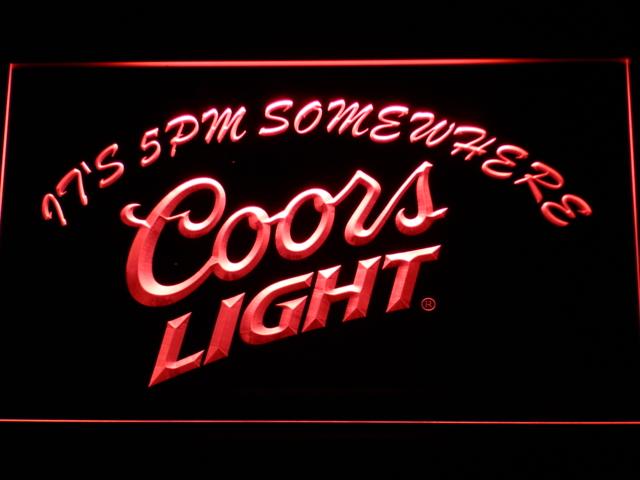Coors Light It's 5 pm Somewhere LED Neon Sign USB - Red - TheLedHeroes