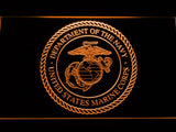 US Marine Corps Dept. Of Navy LED Neon Sign USB - Orange - TheLedHeroes