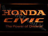 Honda Civic LED Sign - Orange - TheLedHeroes
