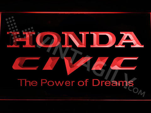 Honda Civic LED Sign - Red - TheLedHeroes