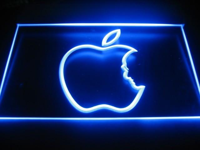 Apple Logo Steve Jobs LED Neon Sign Electrical - Blue - TheLedHeroes