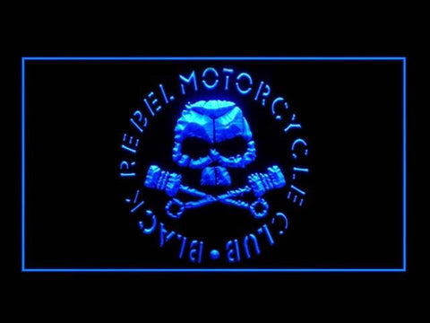 Black Rebel Motorcycle LED Sign -  Blue - TheLedHeroes