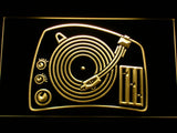 DJ Turntable Mixer Music Spinner LED Sign - Yellow - TheLedHeroes