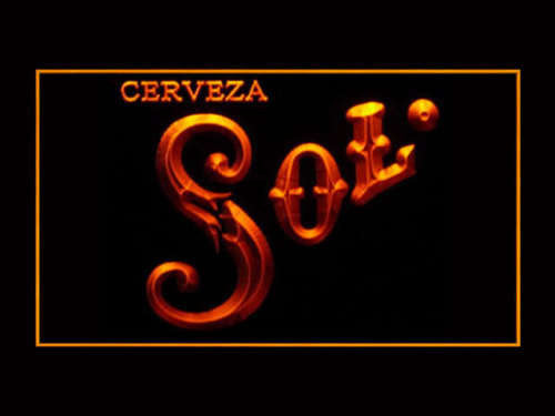 Cerveza Sol 2 LED Sign - Orange - TheLedHeroes