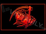 Grim Reaper Skeleton Skull Gothic LED Sign - Orange - TheLedHeroes