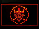 Firefighter Fire Helmet AXE Ladder LED Sign - Orange - TheLedHeroes