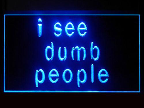 I See Dumb LED Neon Sign USB - Blue - TheLedHeroes