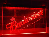 Budweiser King of Beer LED Neon Sign USB - Red - TheLedHeroes