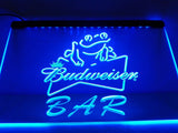 Budweiser Frog Bar LED Neon Sign Electrical - Blue - TheLedHeroes