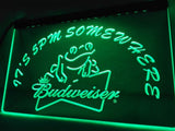 Budweiser Frog It's 5pm Somewhere LED Neon Sign USB - Green - TheLedHeroes