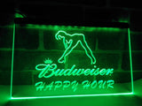Budweiser Girl Happy Hour LED Neon Sign Electrical - Green - TheLedHeroes