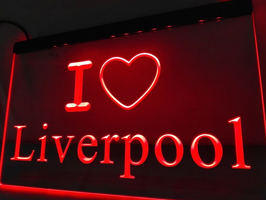 I Love Liverpool LED Sign - Red - TheLedHeroes