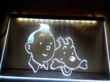 FREE The Adventures of Tintin LED Sign - White - TheLedHeroes