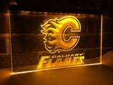Calgary Flames LED Neon Sign USB - Yellow - TheLedHeroes