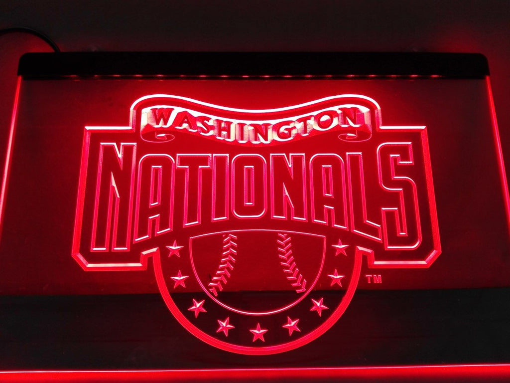Washington Nationals (3) LED Neon Sign USB - Red - TheLedHeroes