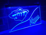 Minnesota Wild LED Neon Sign USB - Blue - TheLedHeroes
