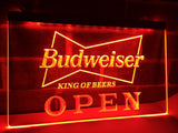 Budweiser King of Beer Open LED Neon Sign Electrical - Orange - TheLedHeroes