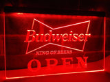 Budweiser King of Beer Open LED Neon Sign Electrical - Red - TheLedHeroes