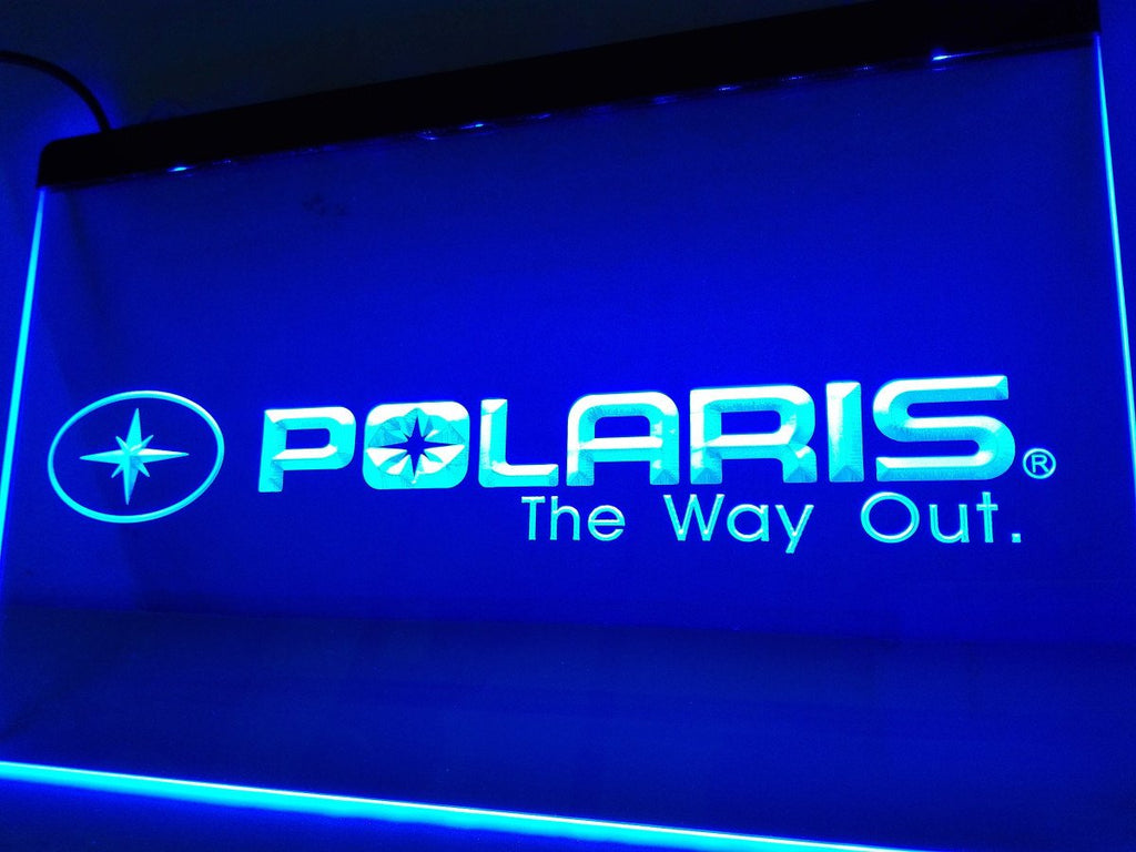 Polaris Snowmobile LED Neon Sign USB - Blue - TheLedHeroes