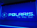 Polaris Snowmobile LED Neon Sign USB - Blue - TheLedHeroes