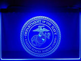 United States Marine Corps LED Neon Sign USB - Blue - TheLedHeroes