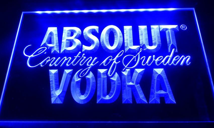 Absolut Vodka LED Neon Sign USB - Blue - TheLedHeroes