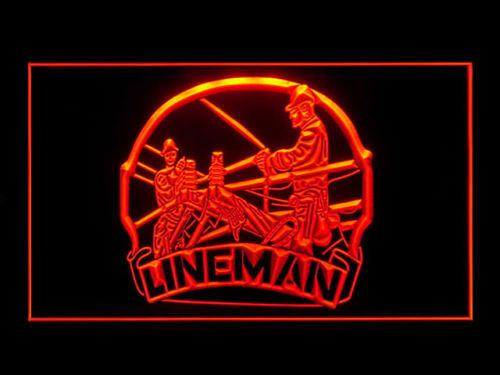 Lineman LED Neon Sign Electrical - Red - TheLedHeroes