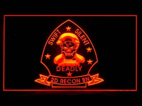 Marine 2nd Recon Battalion LED Sign - Orange - TheLedHeroes