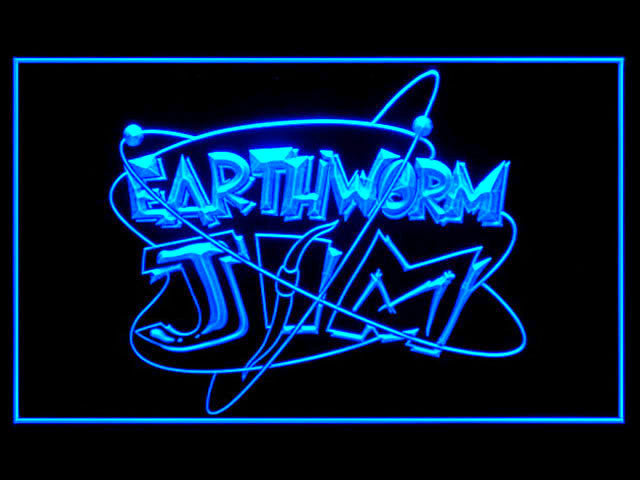 FREE Earthworm Jim LED Sign - Blue - TheLedHeroes