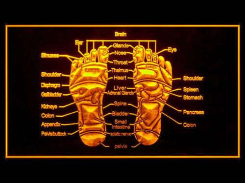 Reflexology Foot Massage LED Neon Sign USB - Yellow - TheLedHeroes