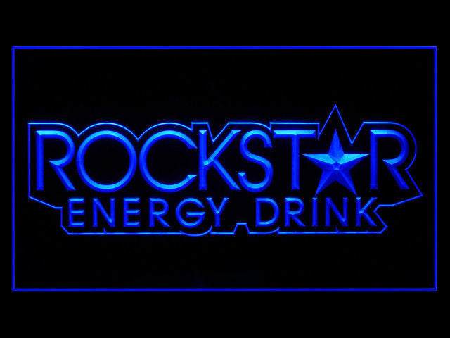 FREE Rockstar Energy Drink Small Star LED Sign - Blue - TheLedHeroes