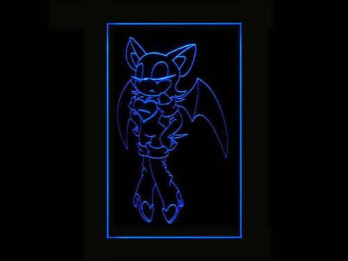 Rouge the Bat LED Neon Sign USB - Blue - TheLedHeroes