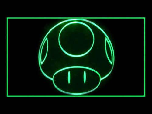 Super Mario Mushroom LED Neon Sign USB - Green - TheLedHeroes