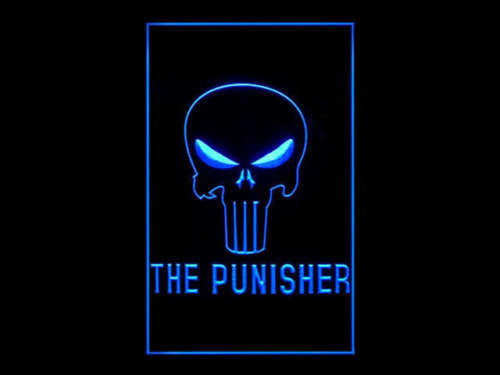 The Punisher LED Sign - Blue - TheLedHeroes