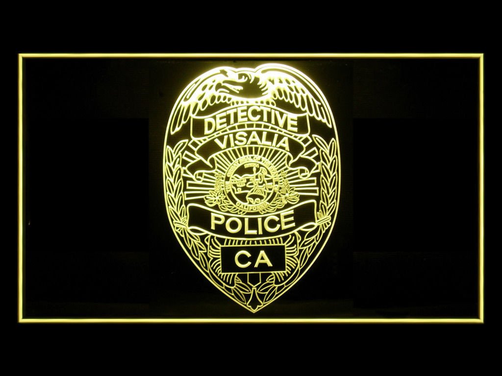 Visalia Police Badge LED Neon Sign Electrical - Yellow - TheLedHeroes